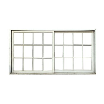 ventana de aluminio dos hojas corredizas con vidrio repartido 200×110