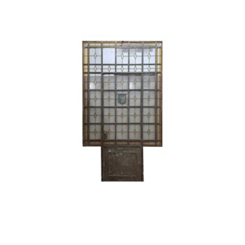 Puerta de chapa con vidrio vitreaux 160 x 285